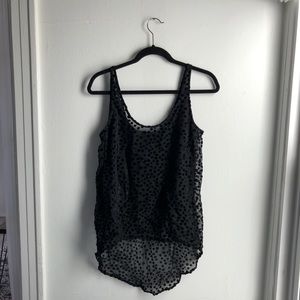 velvet polka dot top